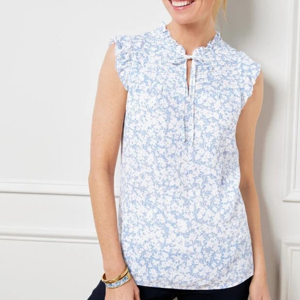 NWT Talbots Pintuck Yoke Shell - Silhouette Garden Size Small